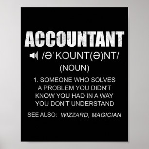 Definitie accountant grappig cpa cadeau belasting poster