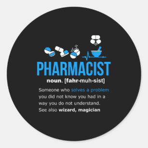 Definitie apotheker shirt funny cadeau apotheek da ronde sticker