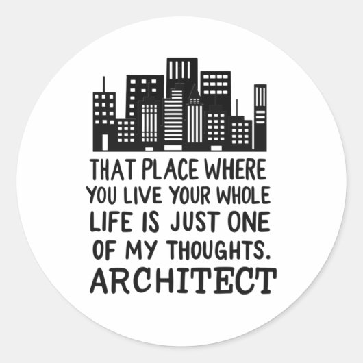 Definitie architect ronde sticker (Voorkant)