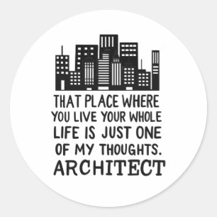 Definitie architect ronde sticker