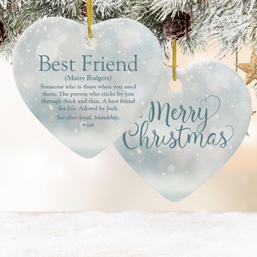 Definitie Beste Vriend Kerstmis Keramisch Ornament