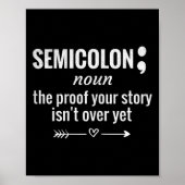 Definitie Bewustzijn Semicolon Zelfmoordpreventie Poster (Voorkant)
