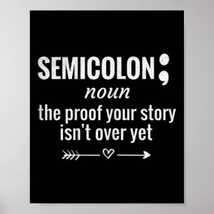 Definitie Bewustzijn Semicolon Zelfmoordpreventie Poster