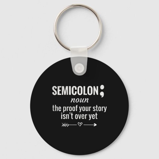 Definitie Bewustzijn Semicolon Zelfmoordpreventie Sleutelhanger (Voorkant)