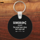 Definitie Bewustzijn Semicolon Zelfmoordpreventie Sleutelhanger (Voorkant)