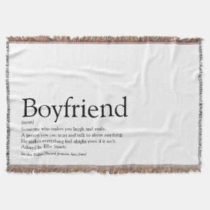 Definitie Boyfriend Cool Leuk Zwart en Wit Deken