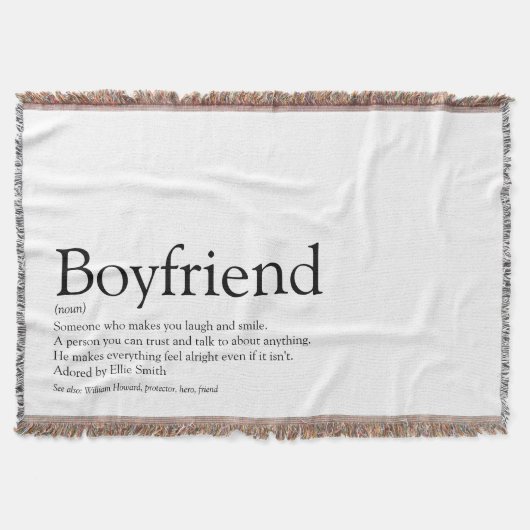 Definitie Boyfriend Cool Leuk Zwart en Wit Deken (Voorkant)