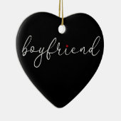 Definitie Boyfriend Elegant Script Hart Liefde Keramisch Ornament (Rechts)