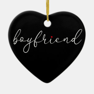 Definitie Boyfriend Elegant Script Hart Liefde Keramisch Ornament