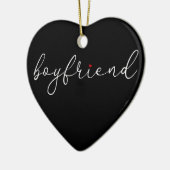 Definitie Boyfriend Elegant Script Hart Liefde Keramisch Ornament (Links)