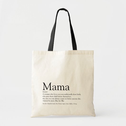 Definitie Citaat Beste Mama van de Wereld Tote Bag (Voorkant)