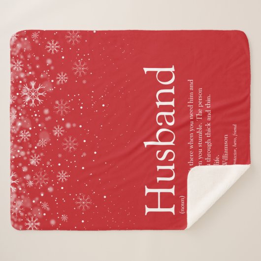 Definitie citaat echtgenoot winter sneeuwvlokken r sherpa deken (Voorkant (horizontaal))