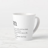 Definitie Citaat Moeder Zwart en Wit Latte Mok (Rechterhoek)