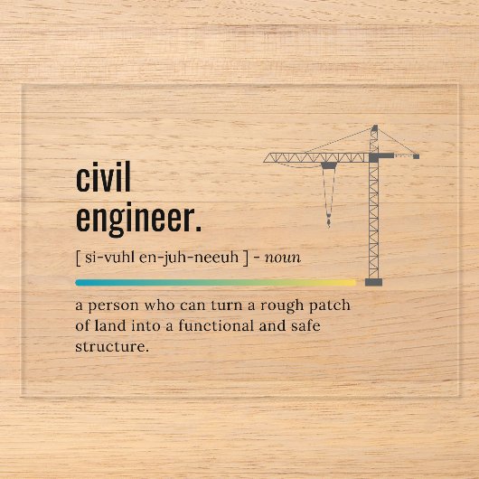 Definitie Civiel Ingenieur Acryl Uitnodiging (Voorkant)
