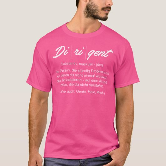 Definitie Dirigent Koor Leider Muziek Orkest T-shirt (Voorkant)