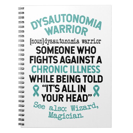 Definitie Dysautonomia Warrior Notitieboek (Voorkant)
