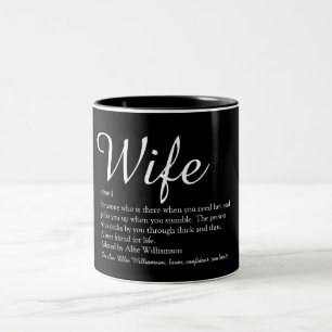 Definitie Echtgenote Modern Chic Schrift Zwart en  Tweekleurige Koffiemok
