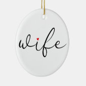 Definitie Echtgenote Rode Liefde Hart Elegant Schr Keramisch Ornament (Rechts)