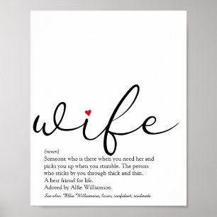 Definitie Echtgenote Rode Liefdeshart Elegant Schr Poster