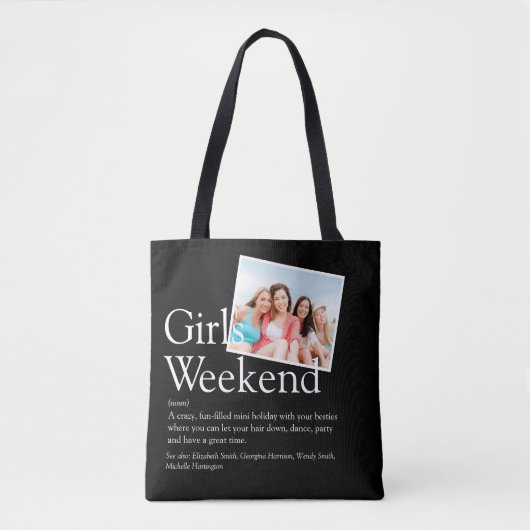 Definitie Foto Meisjesweekend in Zwart en Wit Tote Bag (Voorkant)