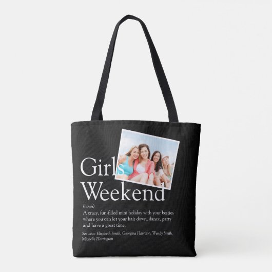 Definitie Foto Meisjesweekend in Zwart en Wit Tote Bag (Achterkant)