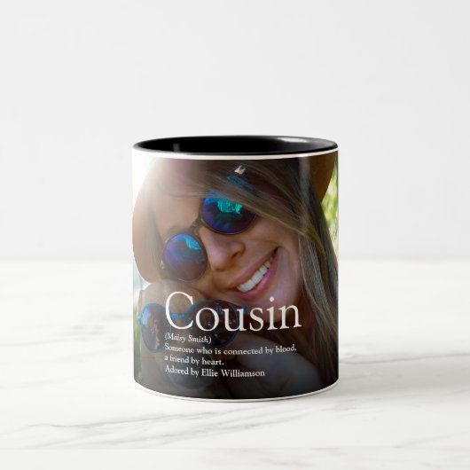 Definitie Foto van Beste Neef/Eef Aller Tijden Tweekleurige Koffiemok (Center)