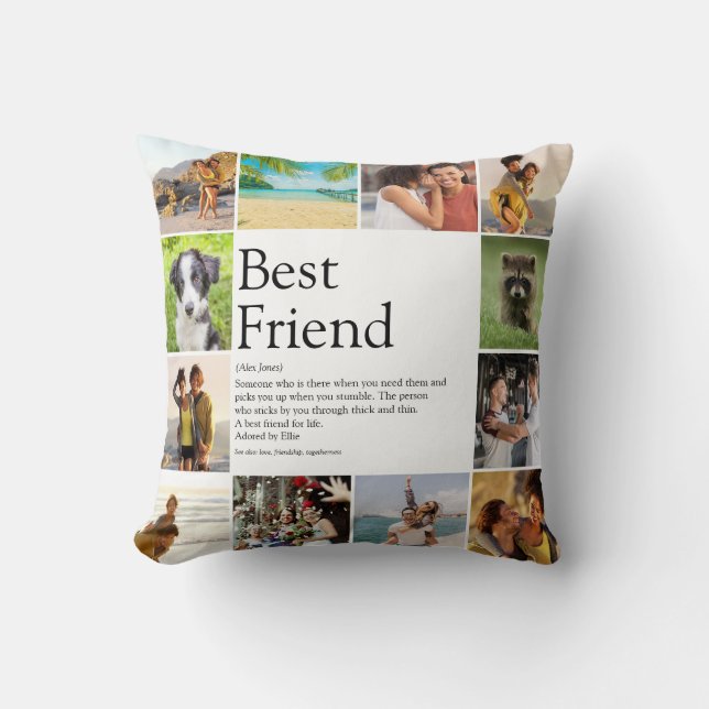 Definitie Fotocollage Beste Vriend Kussen (Voorkant)