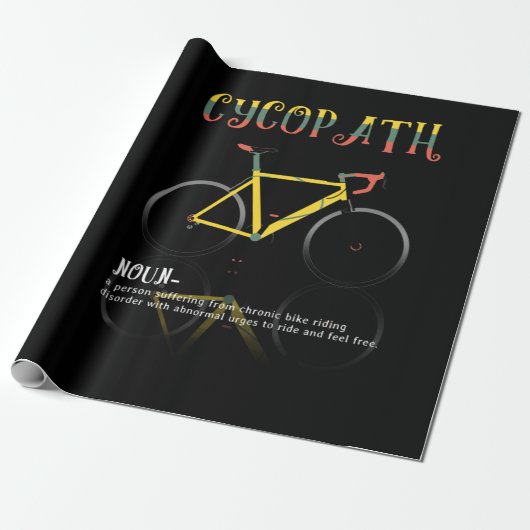 Definitie Funny Cycling Addict Gift for Cadeaupapier (Uitgerold)