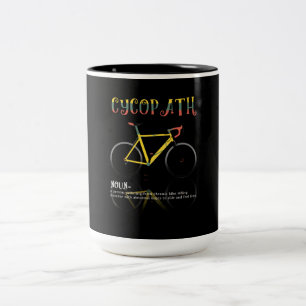 Definitie Funny Cycling Addict Gift for Tweekleurige Koffiemok
