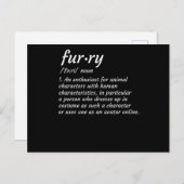 Definitie Furry Fandom Furry Design Cosplay Briefkaart (Voorkant / Achterkant)