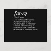 Definitie Furry Fandom Furry Design Cosplay Briefkaart (Voorkant)