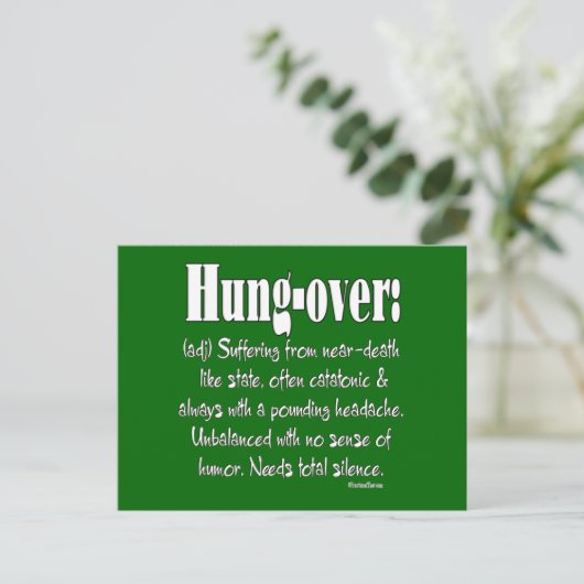 Definitie Hung-over Briefkaart (Staand voorkant)