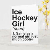 Definitie IJshockeymeisje Kaart (Gele Bloem)