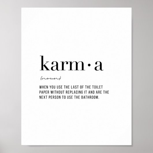 Definitie Karma Poster (Voorkant)