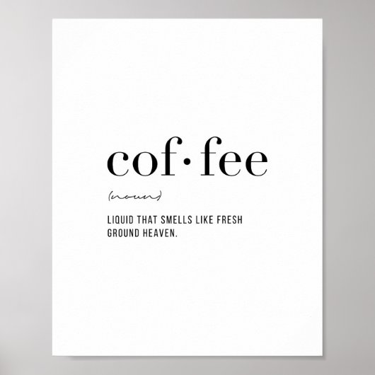 Definitie Koffie Poster (Voorkant)