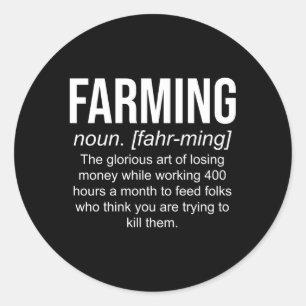 Definitie Landbouw Fun Farmer Ronde Sticker