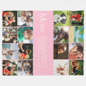 Definitie Moeder Familie Fotocollage Roze Fleece Deken (Voorkant (Horizontaal))