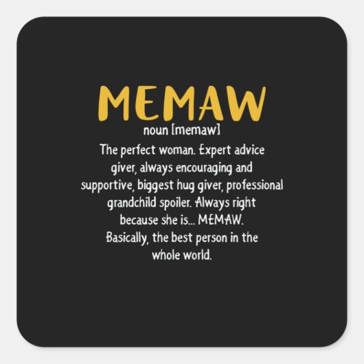 Definitie moederkunst vierkante sticker (Voorkant)