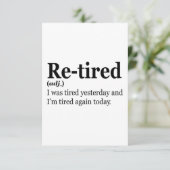 Definitie na pensionering Funny Retirement Exausun Bedankkaart (Staand voorkant)