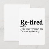 Definitie na pensionering Funny Retirement Exausun Bedankkaart (Voorkant / Achterkant)