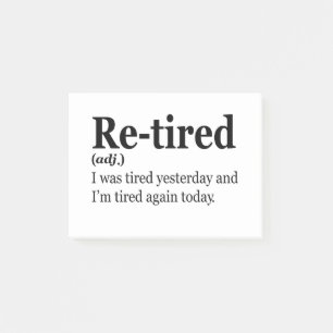 Definitie na pensionering Funny Retirement Exausun Post-it® Notes