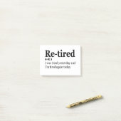 Definitie na pensionering Funny Retirement Exausun Post-it® Notes (Op bureau)