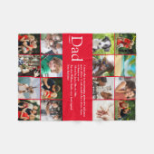 Definitie Papa Cadeau 16 Foto Collage Rood Klein Fleece Deken (Voorkant (Horizontaal))