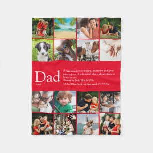 Definitie Papa Cadeau 16 Foto Collage Rood Klein Fleece Deken