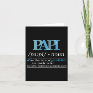 Definitie Papi Funny Grandpa Dad Fathers Day Chri Kaart