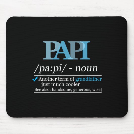 Definitie Papi Grappige Opa Vader Vaderdag Kerstmi Muismat (Voorkant)