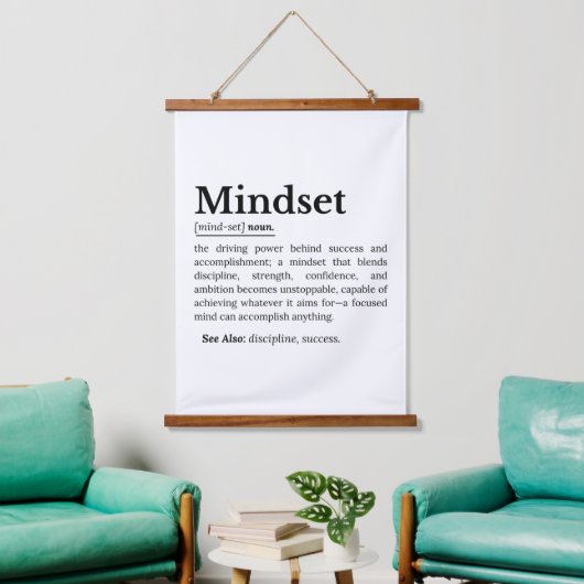 Definitie Quote Mindset Hangend Wandkleed (Woonkamer)