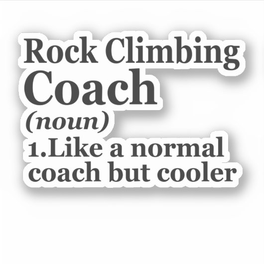 Definitie Rock Climming Coach Funny Geschenk voor  Sticker (Voorkant)