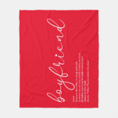 Definitie script voor vriend liefde hart rood fleece deken (Voorkant)