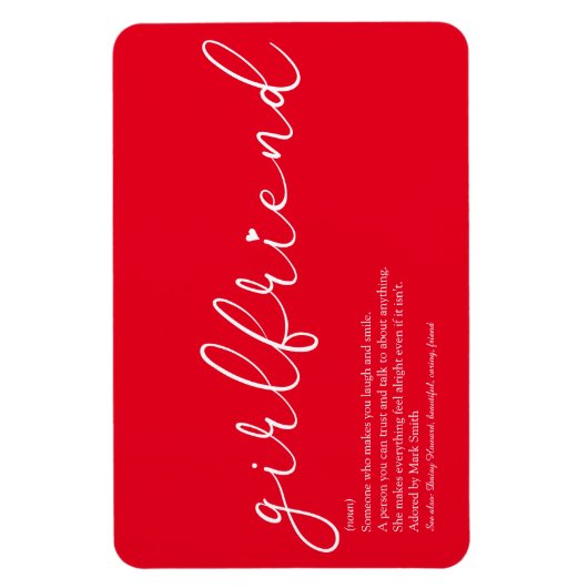 Definitie Script Vriendin Liefde Hart Rood Magneet (Verticaal)